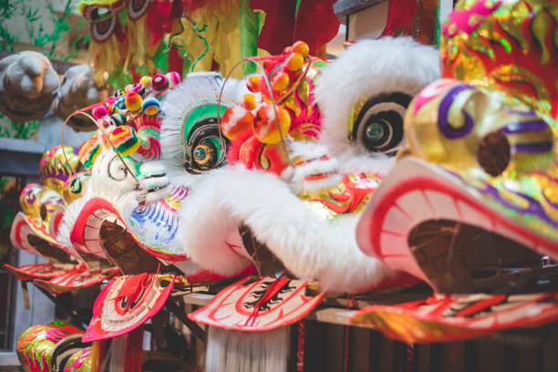 istock Traditional Chinese dancing lion head 1128031665