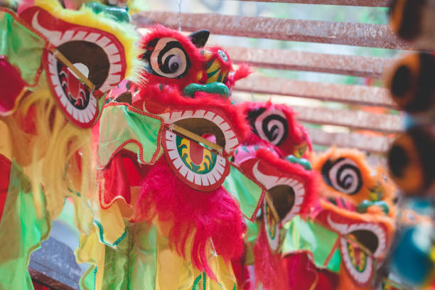 istock Traditional Chinese dancing lion head 1128032130