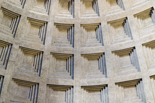 Primer plano de la cúpula del Panteón en Roma photo
