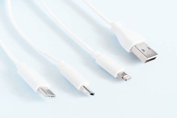 Cables with usb adapters stock photo