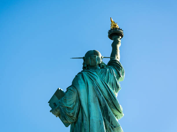 istock Back view of the Statue of Liberty 1128039918
