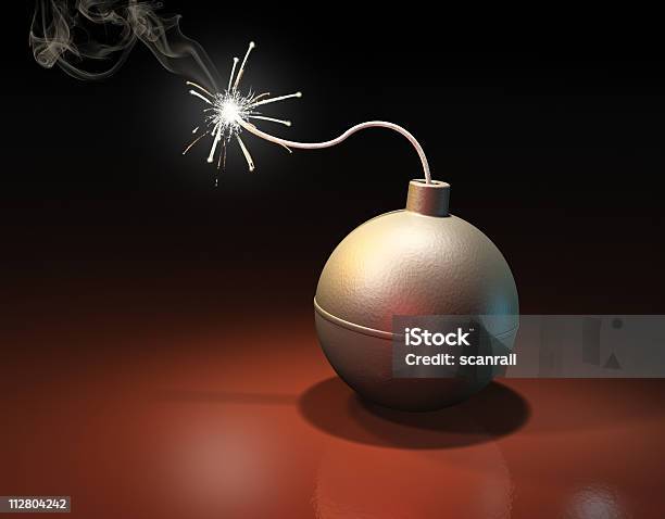 Burning Bomb Stock Photo - Download Image Now - Bomb, Explosive Fuse, Time Bomb