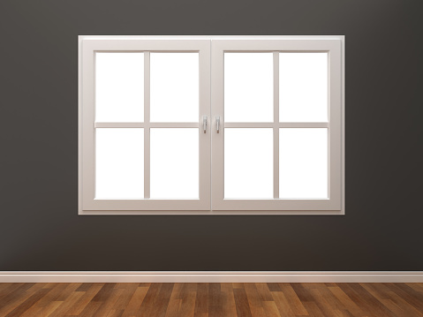 Closed Window in Room - 3D Rendering