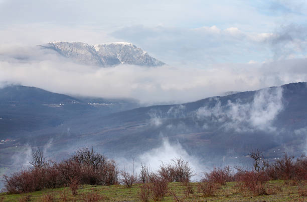 istock Beautiful landscape with a fog 112804399