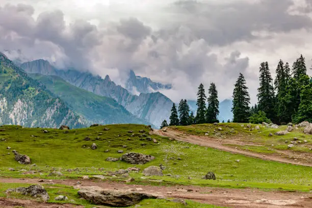 View of the mountainous landscape of the Himalayas,,Zozila Pass,Jammu and Kashmir, Ladakh Region, Tibet,India,Nikon D3x