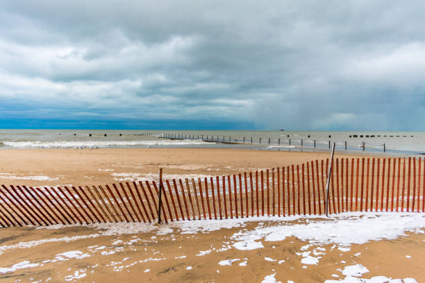 North Avenue Beach in Chicago during Winter