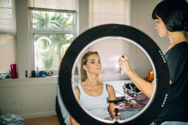 istock Millennial generation Latina is a make up artist 1128051436