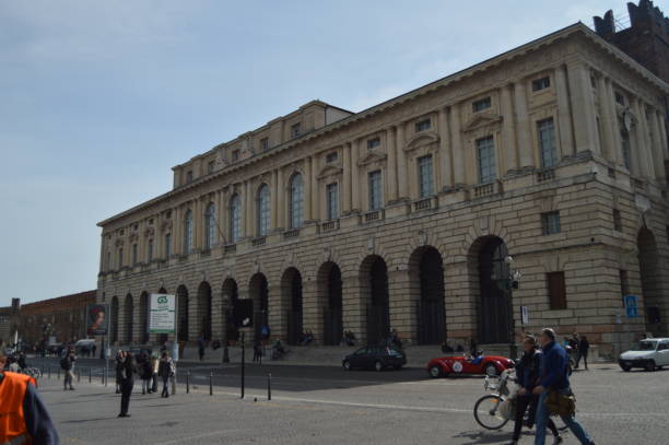 Main Facade Of The Great Guard In Verona. stock photo