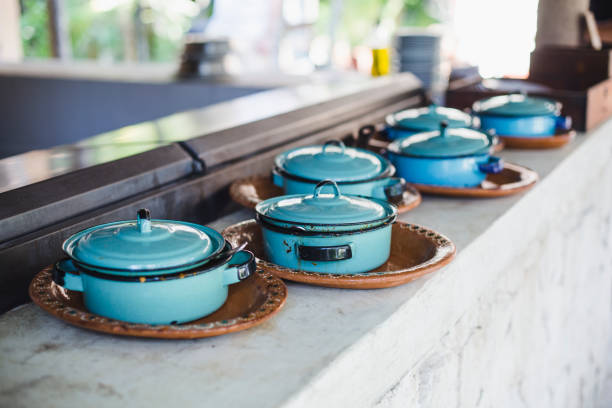 Colorful Ceramic bowls and spoons