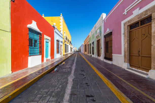istock Beautiful Street in Campeche, Mexico 1128055402