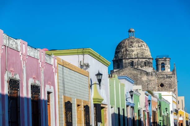 istock Colorful Street and Church 1128055424