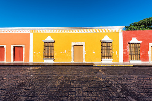 Beautiful colonial architecture in the historic center of Campeche, Mexico