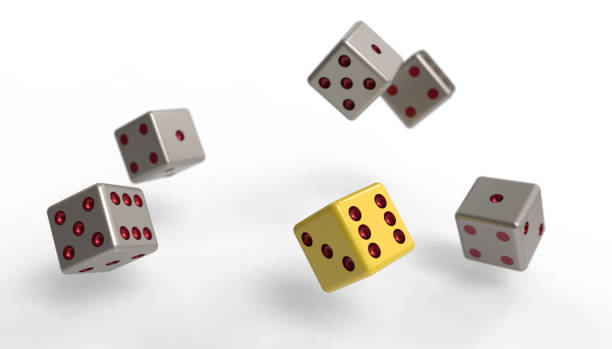 istock Rolling Dices Casino gambling and isolated on white background 1128055624