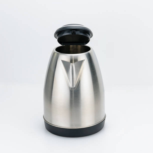 istock Stainless steel kettle on the white background 1128056332