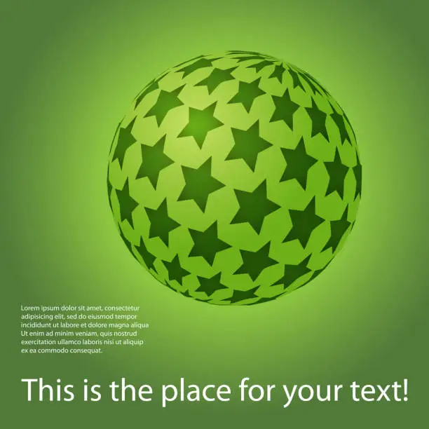 Vector illustration of Abstract Green Globe Design Layout