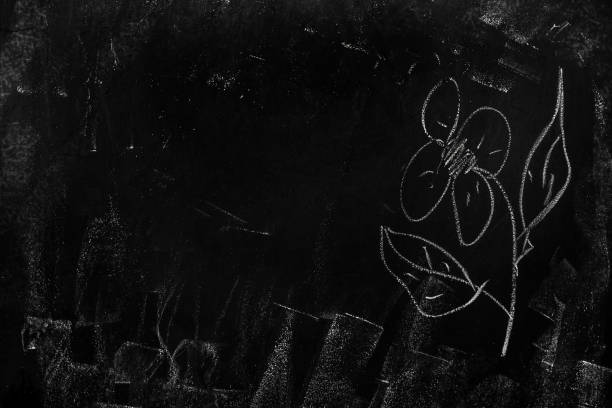 黒い学校の黒板のチョークの痕跡とテクスチャです。 - blackboard writing chalk teacher ストックフォトと画像
