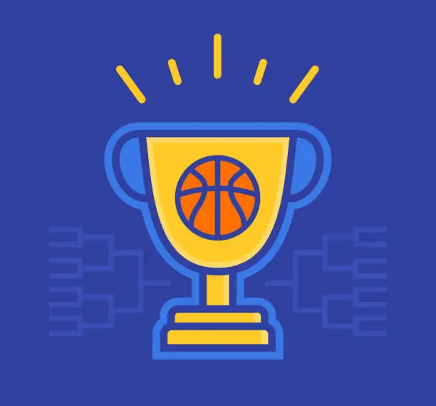 Vector illustration of Basketball Tournament Trophy Winner