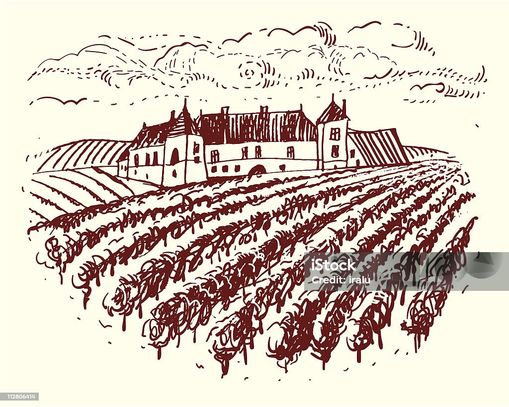 Chateau & vineyard  Landscape - Scenery stock vector