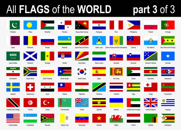 All World National Flags Icon Set - Alphabetically - part 3 of 3 - Vector Illustration All World National Flags Icon Set - Alphabetically - part 3 of 3 - Vector Illustration panamanian flag stock illustrations