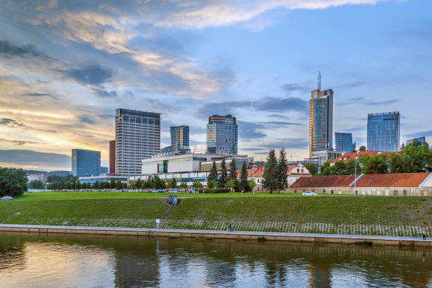 istock Banks of the river Viliya, Vilnius, Lithuania 1128064510