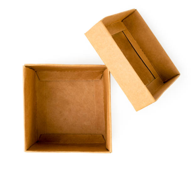 istock Cardboard box and lid on a white. The form of the top. 1128071886