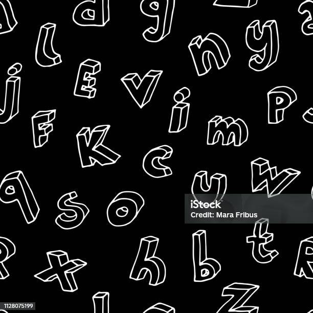 Abc Pattern Drawing Hand Drawn Abc Seamless Pattern Stock Illustration - Download Image Now ...
