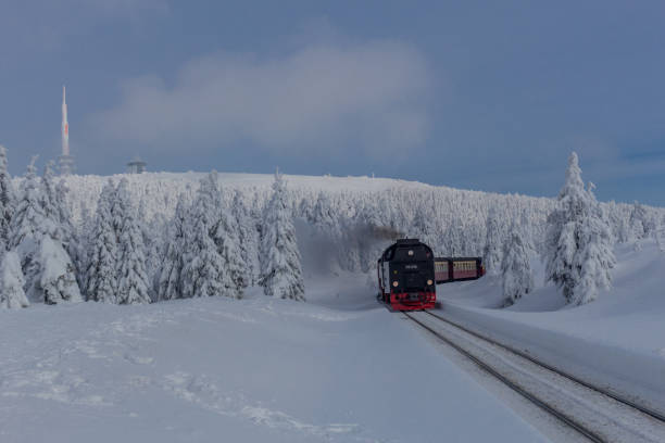 istock on the way in the winter landscape through the beautiful harz 1128075310