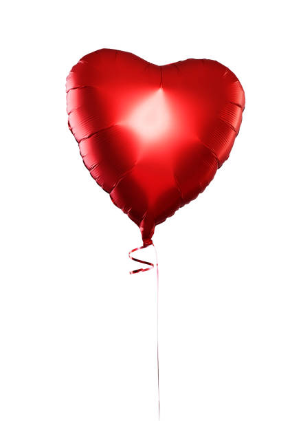 istock Red heart balloon isolated on white background 1128077036