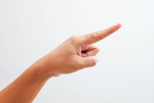 Close up of a businessman pointing, Copy space