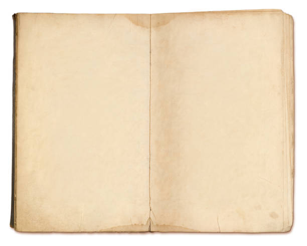 Blank Pages In Old Notebook Isolated Stock Photo - Download Image Now - Old  Book, Open, Page - Istock