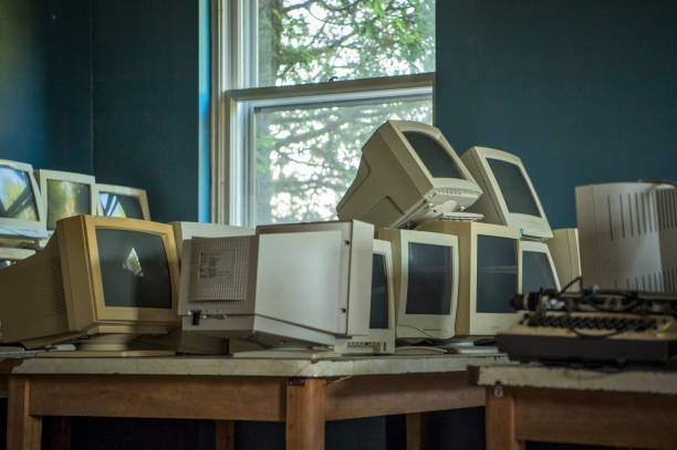 Old computer monitors at the abandonment