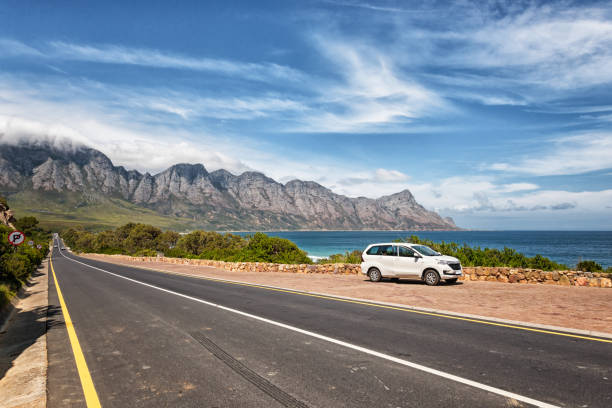 Making a stop on road trip trough South Africa on the garden route stock photo