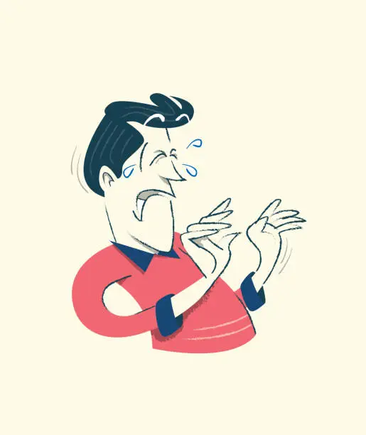 Vector illustration of Crying man