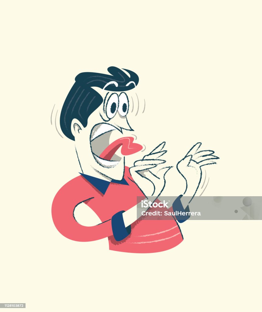 Surprised man It seems that this man has received a news that has made him Surprised.

This illustration is made in vectors and it is easy to change colors and adapt to any size. Retro Style stock vector