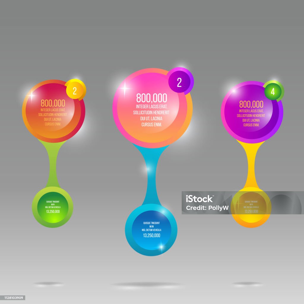 Vector Rounds Designs Glass Vector Rounds Infographic With Colorful Labels Template Stock ...