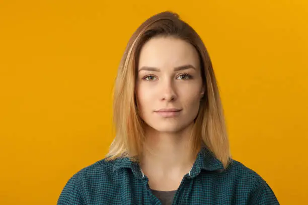 Photo of Studio portrait of an attractive 20 year old woman