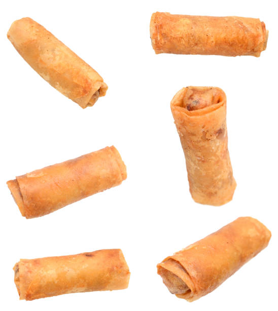 istock Set of eating egg roll food isolated white 1128105072