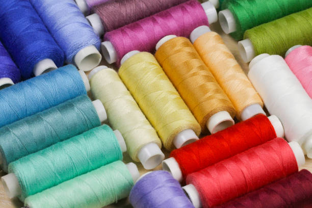 istock The set of coils with colored threads. 1128105789