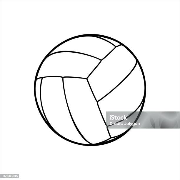 Volleyball Line Symbol Icon Isolated On White Bg Stock Illustration - Download Image Now - Art, Art And Craft, Athlete