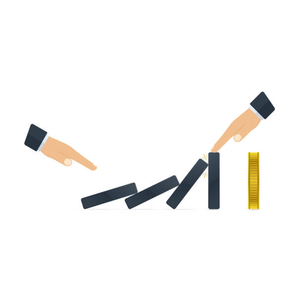 Stop Falling 90+ Businessman Hand Stopping Falling Blocks Stock Illustrations ...