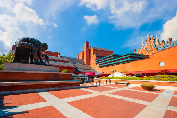 London, UK - May 18 2018: The British Library is the UK's national library and the largest national library in the world by number of items catalogued estimated to contain 150\