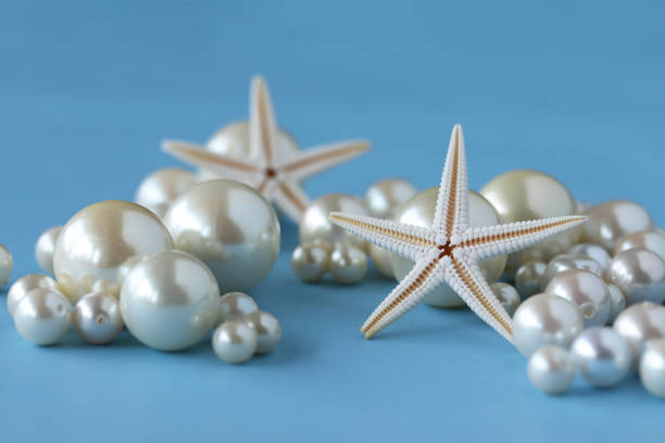 летние изображения (звездная рыба и жемчуг) - pearl shell starfish beach стоковые фото и изображения