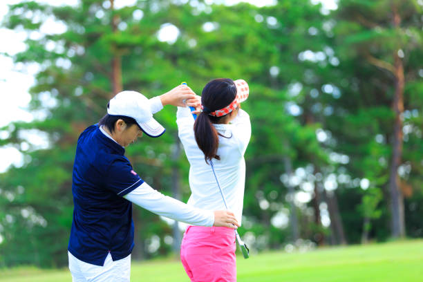 istock Golf lessons and Japanese women 1128120334