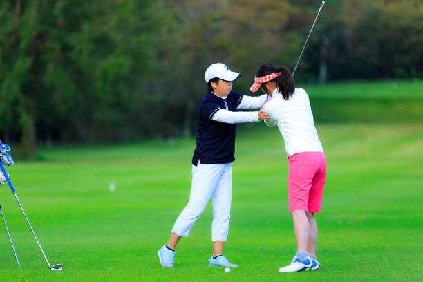 istock Golf lessons and Japanese women 1128120367