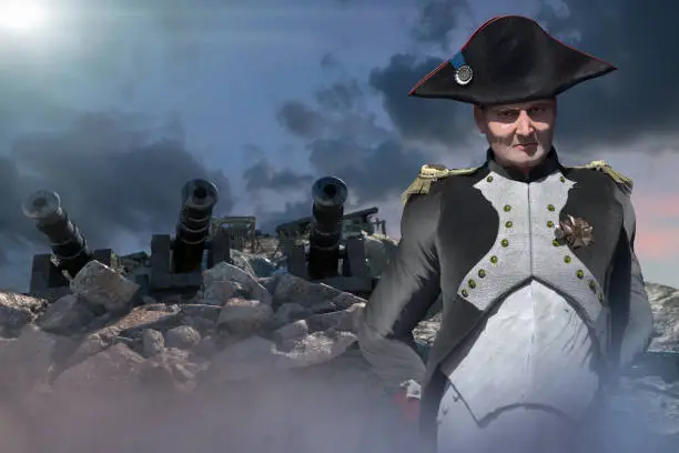Photo of Napoleon Bonaparte, military leader and statesman of the 18th century   render 3d