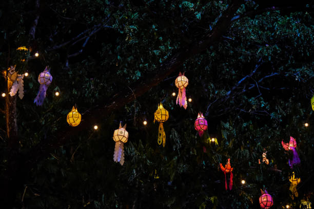 istock Lanterns for both Thai and Chinese happiness festivals 1128121757