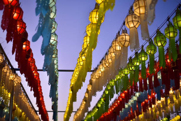 istock Lanterns for both Thai and Chinese happiness festivals 1128121782