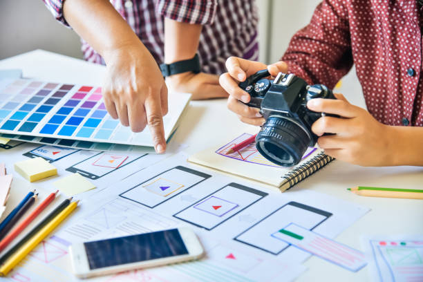 istock designer graphic creative ,creativity woman  working on camara and designing  coloring colour ideas style 1128122035