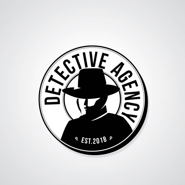 detective Detective agency badge design. Vector illustration sherlock holmes icon stock illustrations
