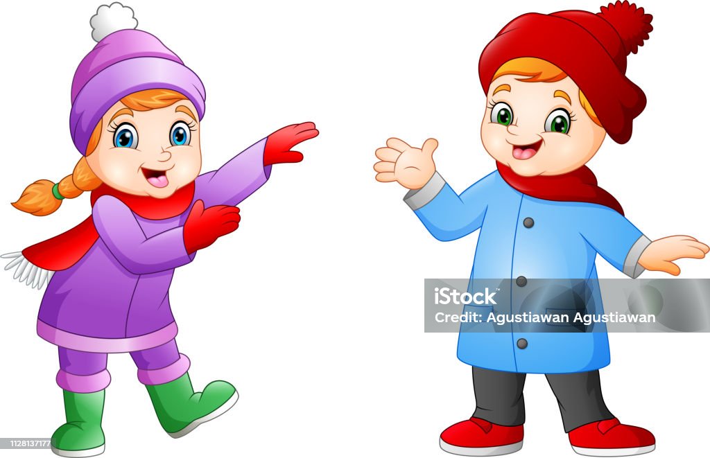 Ilustración de Dibujos Animados Los Niños Y Niñas Con Ropa De Invierno y más Vectores Libres de Derechos de Alegre - iStock Ilustración de Dibujos Animados Los Niños Y Niñas Con Ropa De Invierno y más Vectores Libres de Derechos de Alegre - iStock